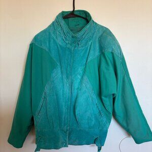 Medium/Large 80's Turquoise Bomber jacket
